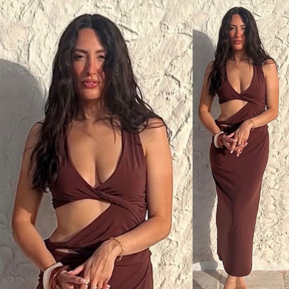 ZARA Twisted CUTOUT Bodycon DRESS NWOT Perfect for RESORT Size XS - Picture 12 of 12